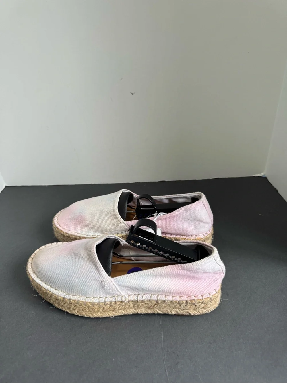 New Splendid Laney pastel tie-dye espadrilles featuring a woven jute sole